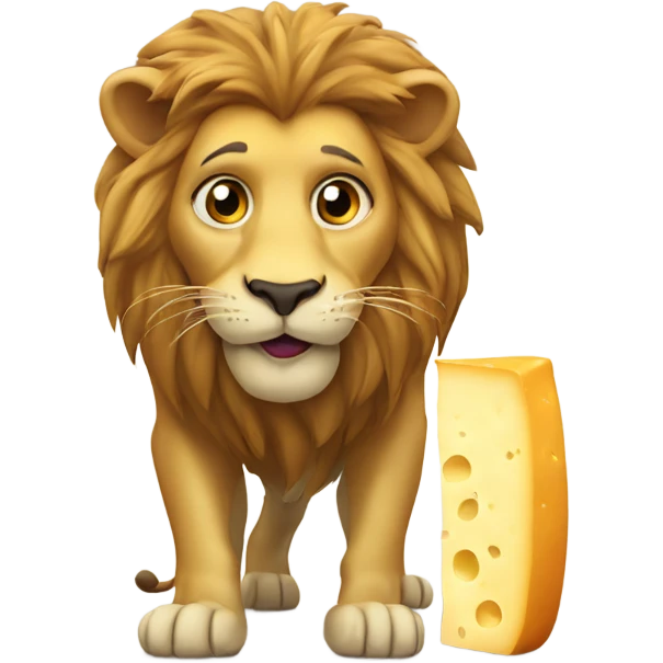 Lion sniffing cheese emoji