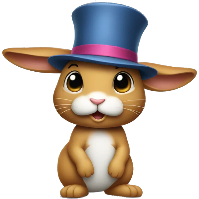 profile rabbit stands on two legs with a hat two ears emoji