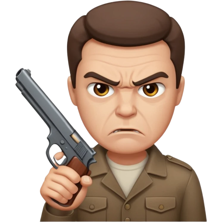 impatiently waiting mad with gun emoji