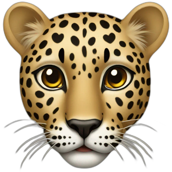Leopard with lungs and hearts for spots emoji