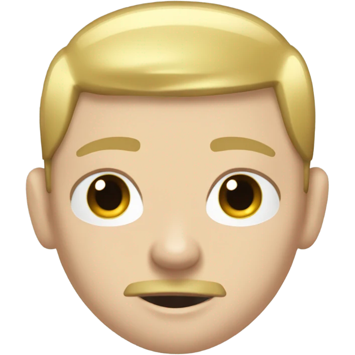 Withe boy with very white skin with black buzz cut and big black mustache and gold chain in rapper t shirt  emoji