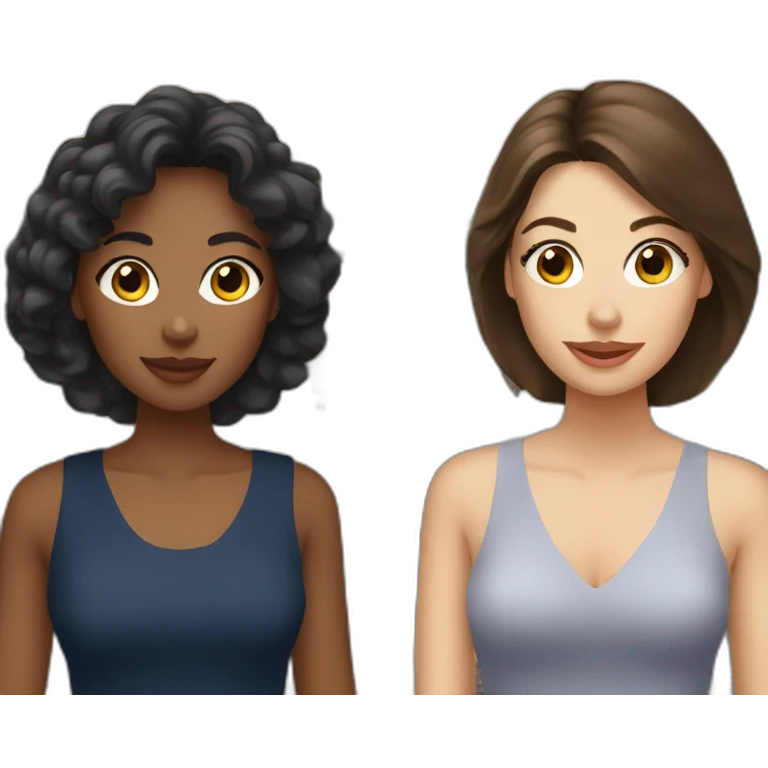 three brunette girls in paris emoji