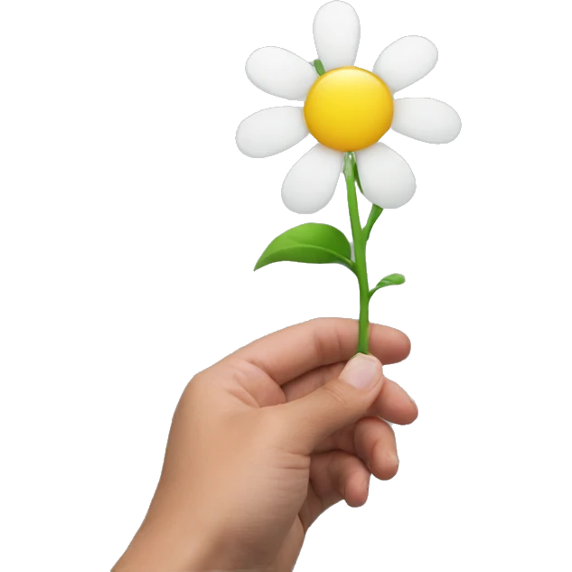 Flower in hand emoji