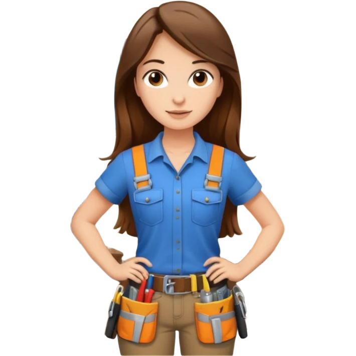 beautiful girl with long brown hair constructing new lounge room area with tv and couch emoji