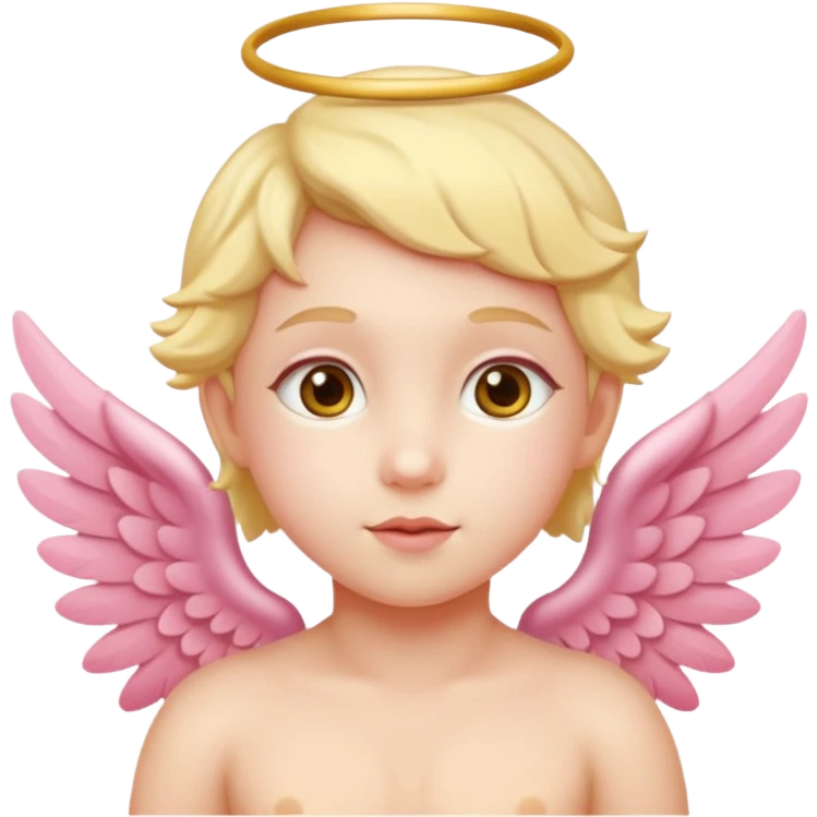 Cupid in soft pink, beige and yellow pastel light emoji