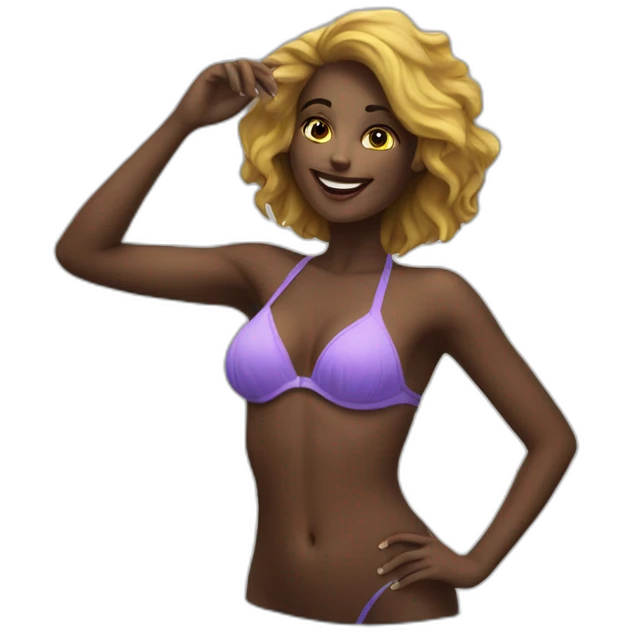 Bikini girl on the moon emoji