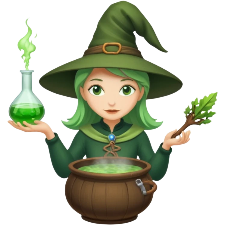 green witch cooking potion emoji