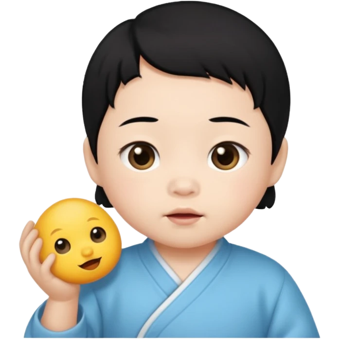 Chinese baby with black hair emoji