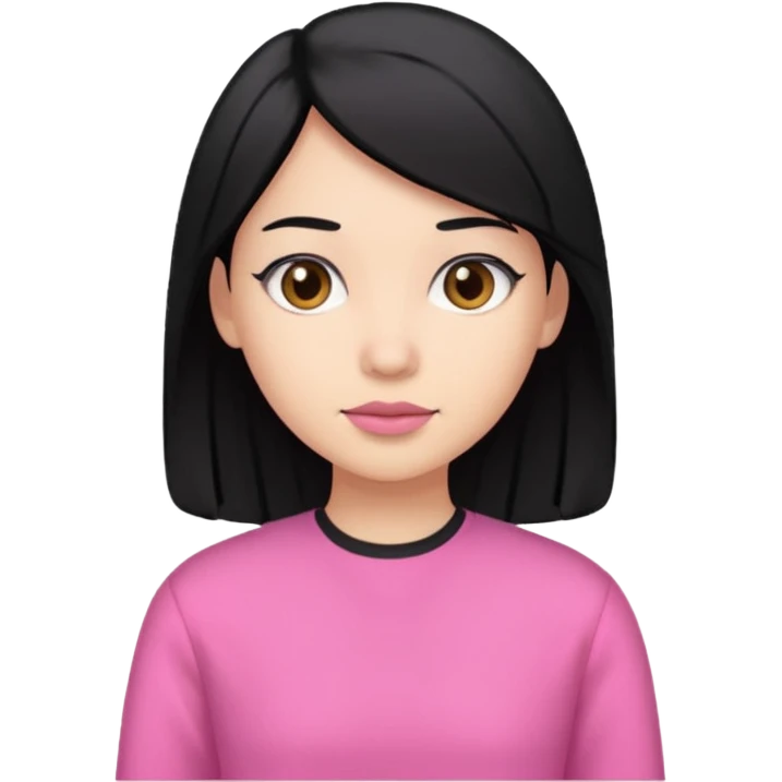 Change clothing to pink and hair to black emoji