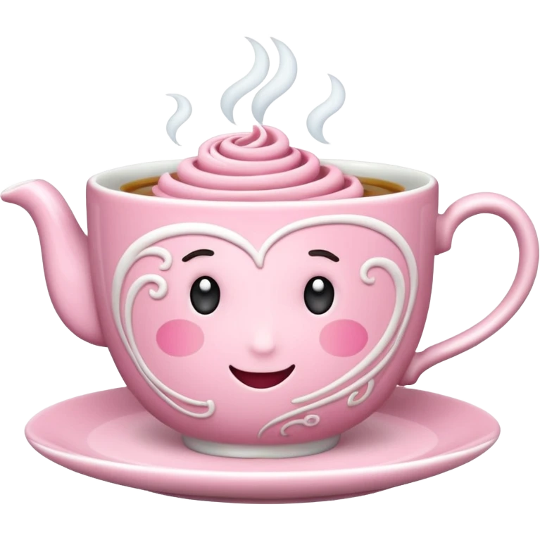 can you make a pink emoji that is aesthetically pleasing, and make it in for of a food or drink, maybe a tea emoji