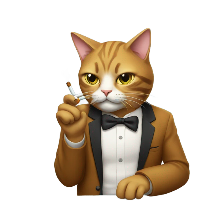 cat smoking emoji