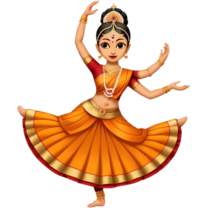 cinematic-realistic-bharatanatyam-dance-emoji,-depicted-as-an-elegant-classical-indian-dance-performance-with-graceful-poses,-intricate-costumes,-and-expressive-hand-gestures,-rendered-with-rich-textures-and-warm-dramatic-lighting emoji