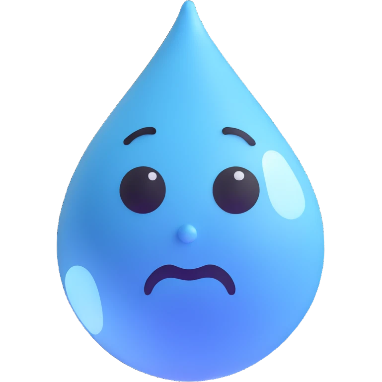 sad water droplet emoji