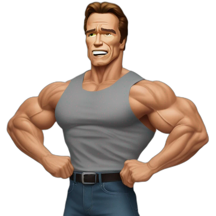arnold schwarzenegger doing famous shia labeouf pose emoji