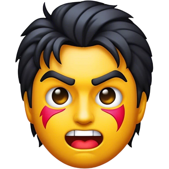 Cinematic Realistic Rock 'n' Roll Pop Culture Emoji, depicted with a dynamic portrayal of the rebellious spirit of rock music rendered with bold textures and vibrant, edgy lighting. emoji