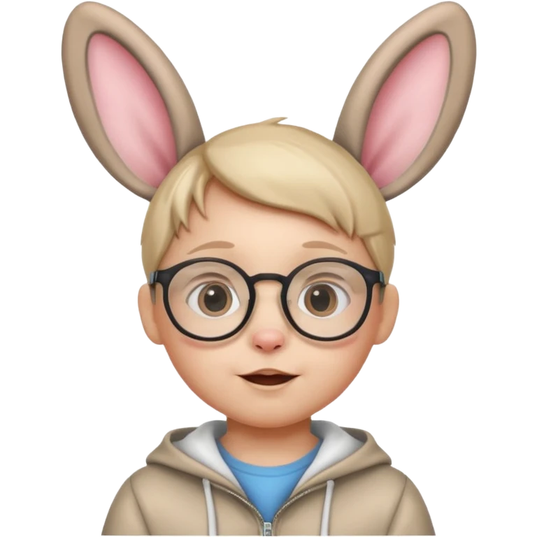 bunny ear wearing small kid spectacled emoji