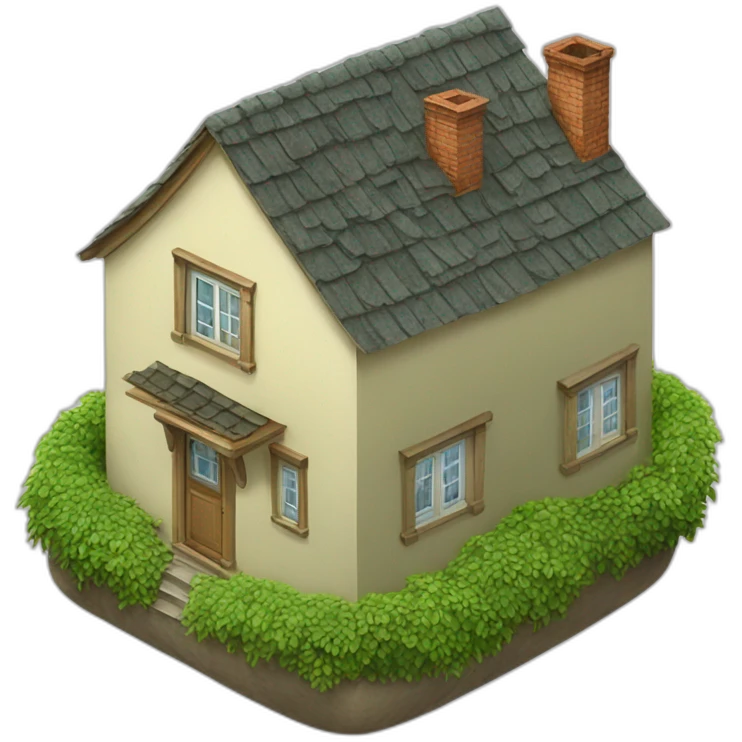 Plante sur le toit d'une maison emoji