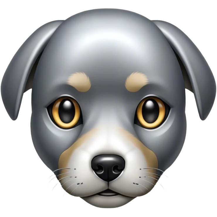 half bionical dog face emoji