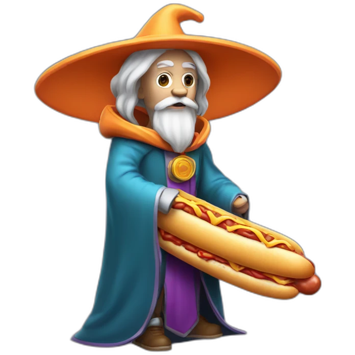 cool space wizard with hotdog emoji