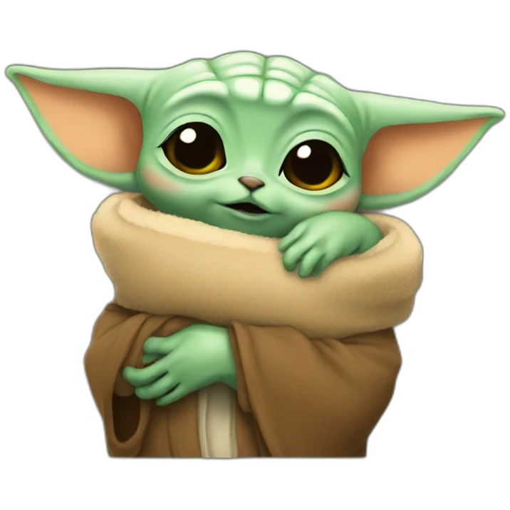 baby Yoda hug little fox emoji