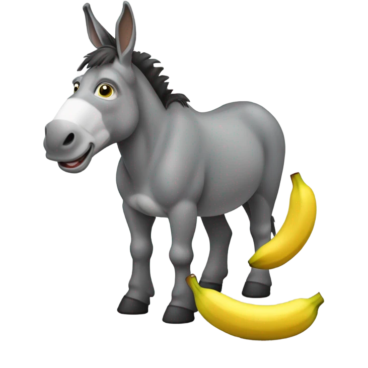 donkey with banana emoji