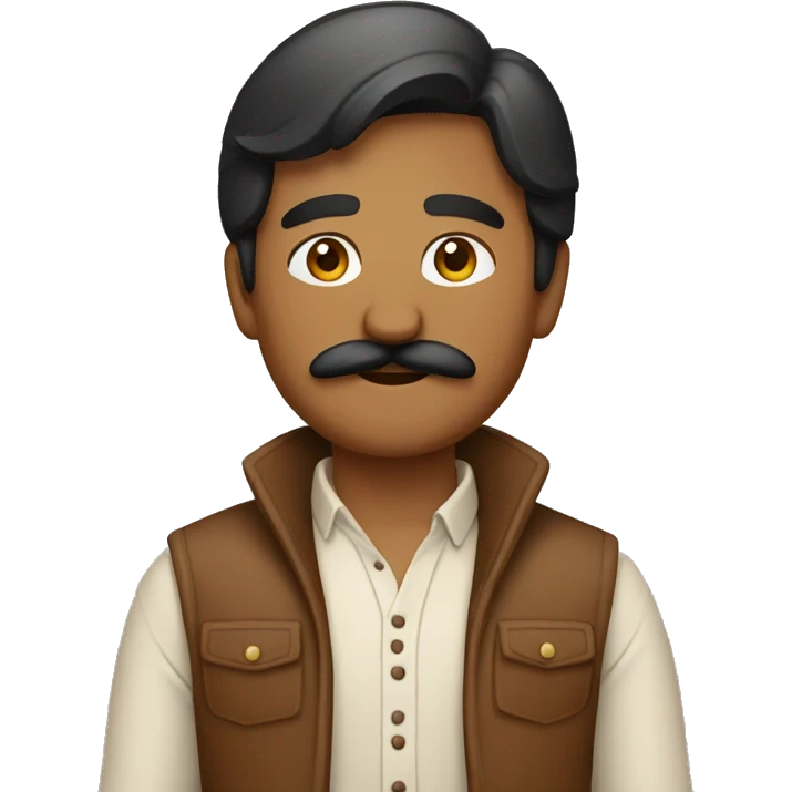 brown indian employ with mustach in casual dress emoji