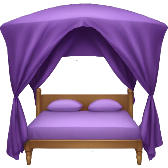 Purple silk canopy bed emoji