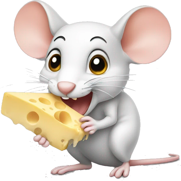 Mouse eating cheese  emoji