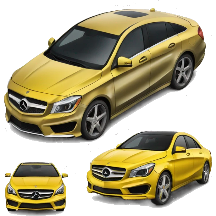 Yellow Mercedes Benz cla Cadillac Escalade  emoji