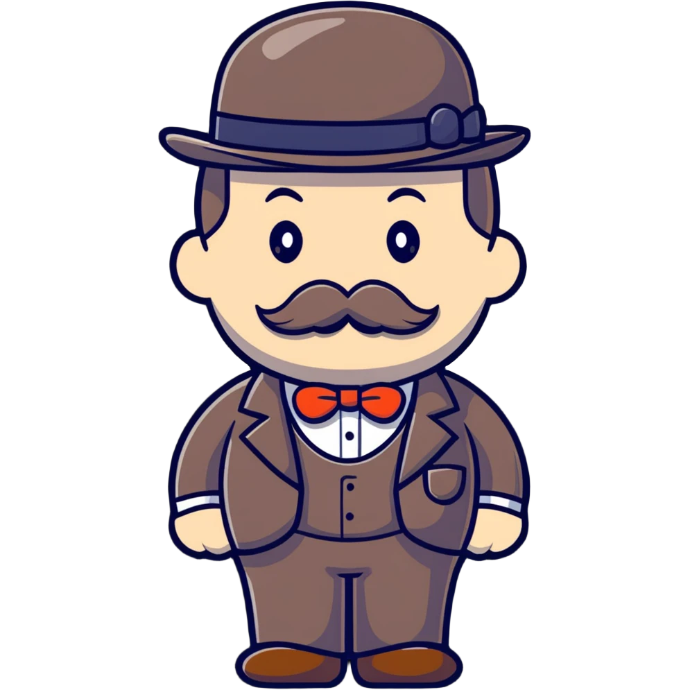 A British man with a bowler hat and mustache saying "Okay Buddy" emoji