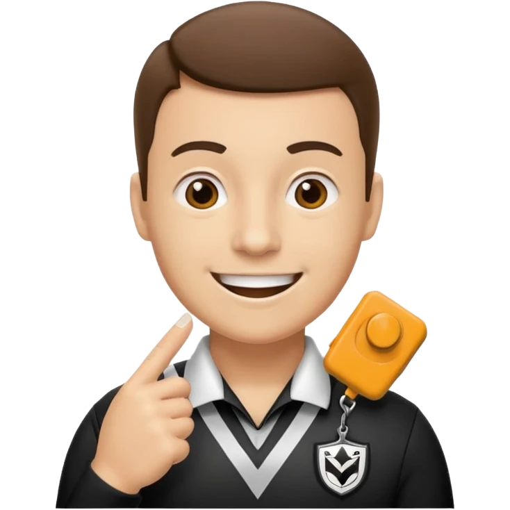 an instructor with a sports referee whistle emoji