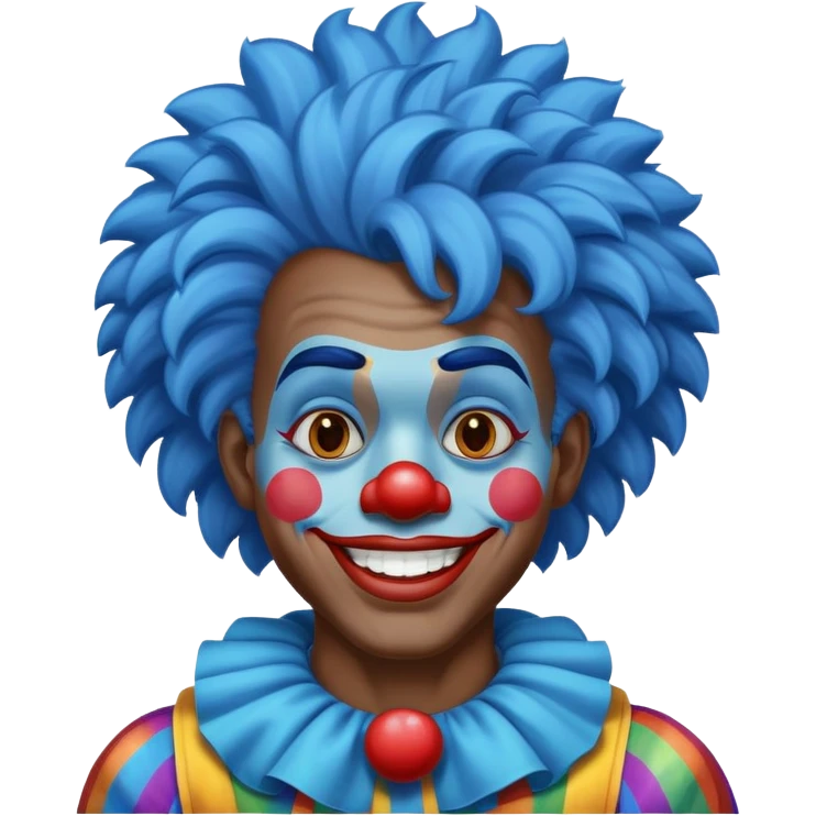 Gay nigga clown with a big blue hair emoji