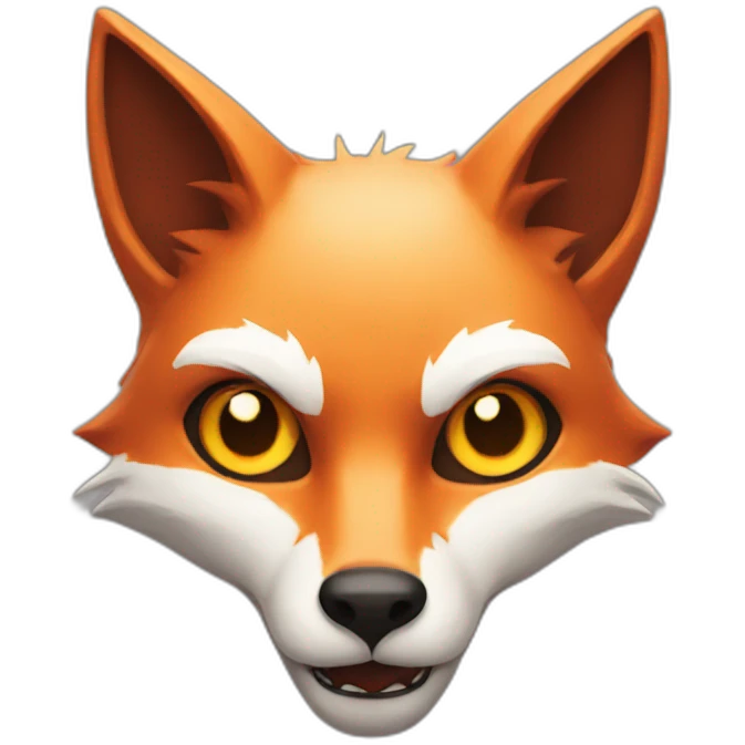 Fox face with right part demon emoji