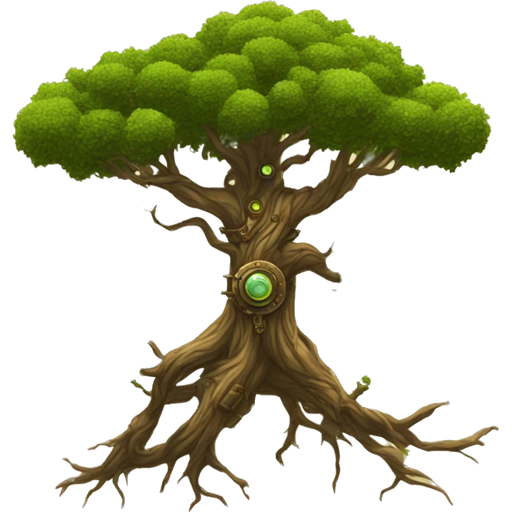tree in steampunk style close-up emoji