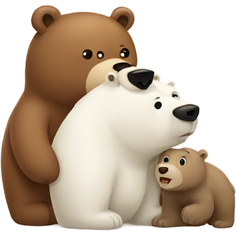 Brown bear and polar bear love  emoji
