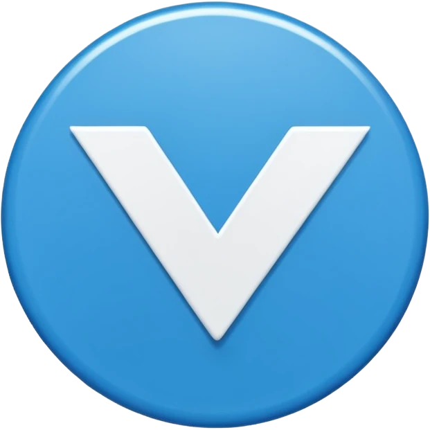 A bright blue circular badge with soft, sharp edges (like a seal or award ribbon). In the center, there is a white check mark (✓) tilted slightly to the right. The design feels clean, modern, and official, symbolizing verified, trusted, approved, or authentic status. emoji