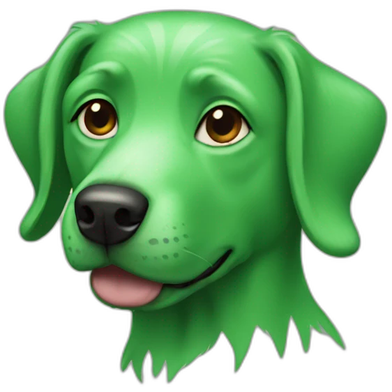 Green dog emoji