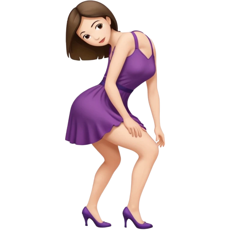 Naked women bending over into her crotch emoji