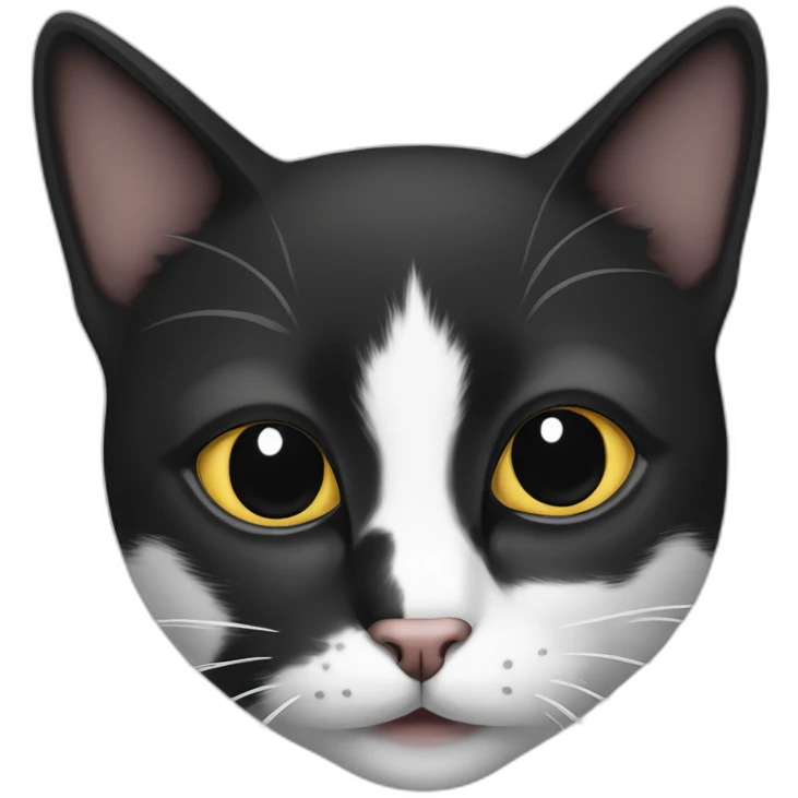 Black and white cat with black nose emoji
