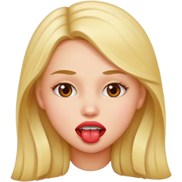 A girl bites her lips  emoji