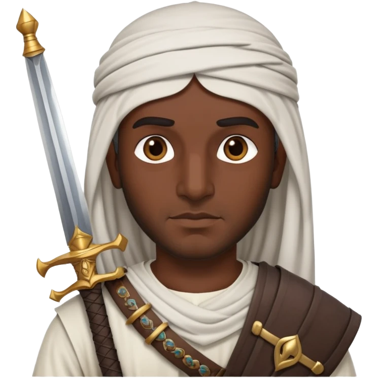 ancient Arab man with a sword on his shoulder emoji