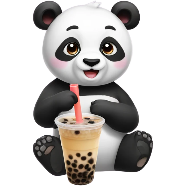 Panda with bubble tea emoji