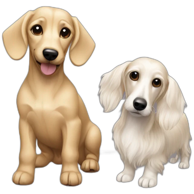 blond maltese and black dachshund emoji