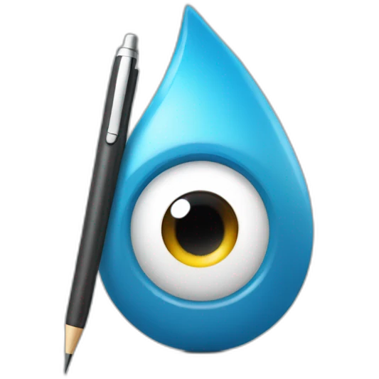 Un stylo avec des yeux emoji
