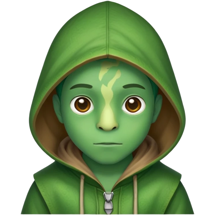 Leon character from Brawl Stars, a hooded chameleon kid emoji