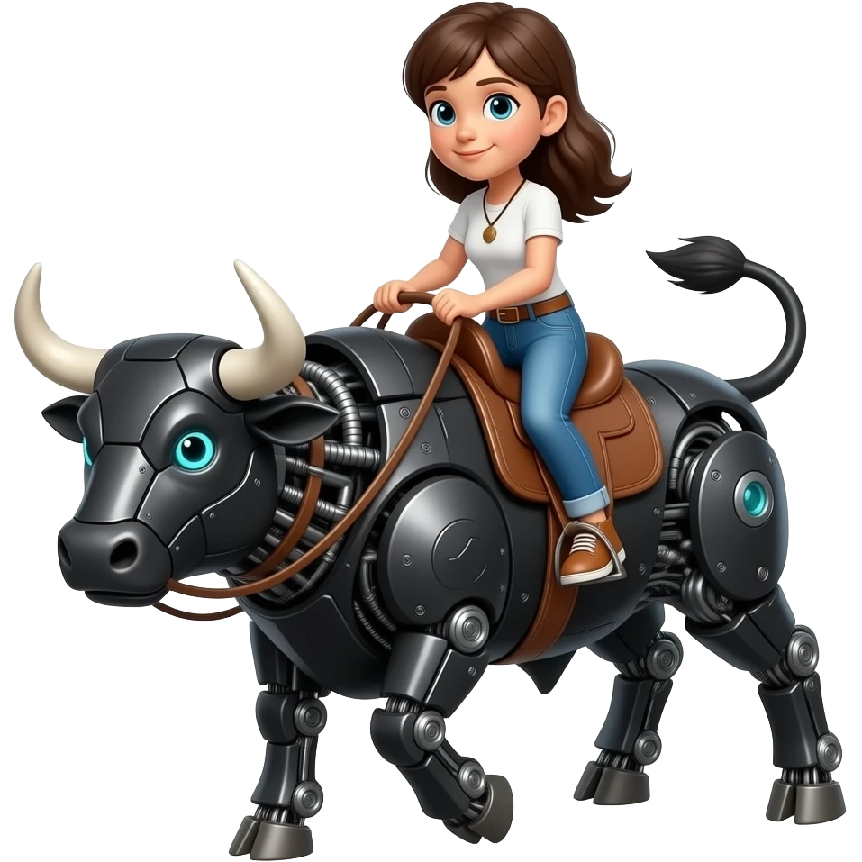 Light skinned girl riding mechanical bull emoji