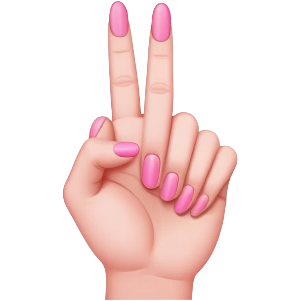 Pink middle finger emoji