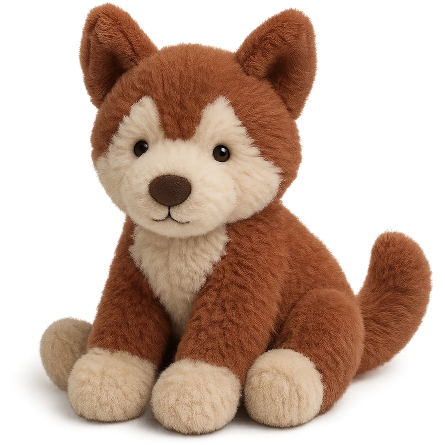 jellycat stuffed plush reddish-brown siberian husky pup emoji