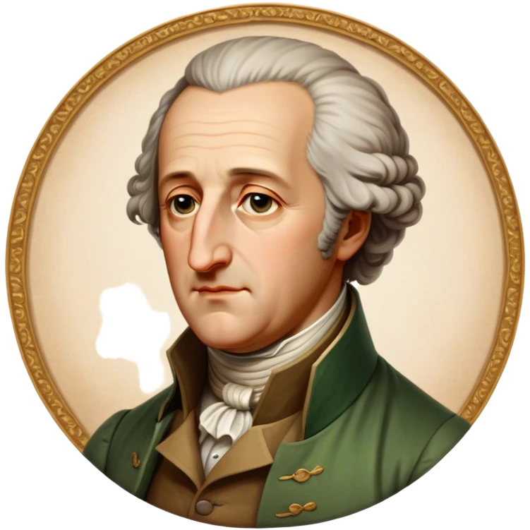 Cinematic Realistic Johann Wolfgang von Goethe Portrait Emoji, depicted as an intellectual literary giant with a thoughtful gaze and refined attire, rendered with detailed textures and warm classical lighting that captures his enduring literary influence. emoji
