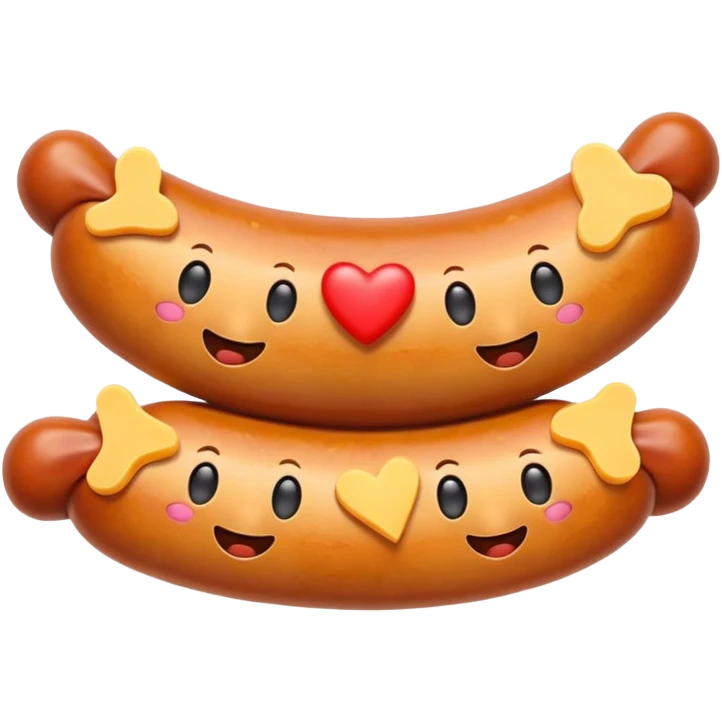 Make emoji sausage cheese love shape emoji